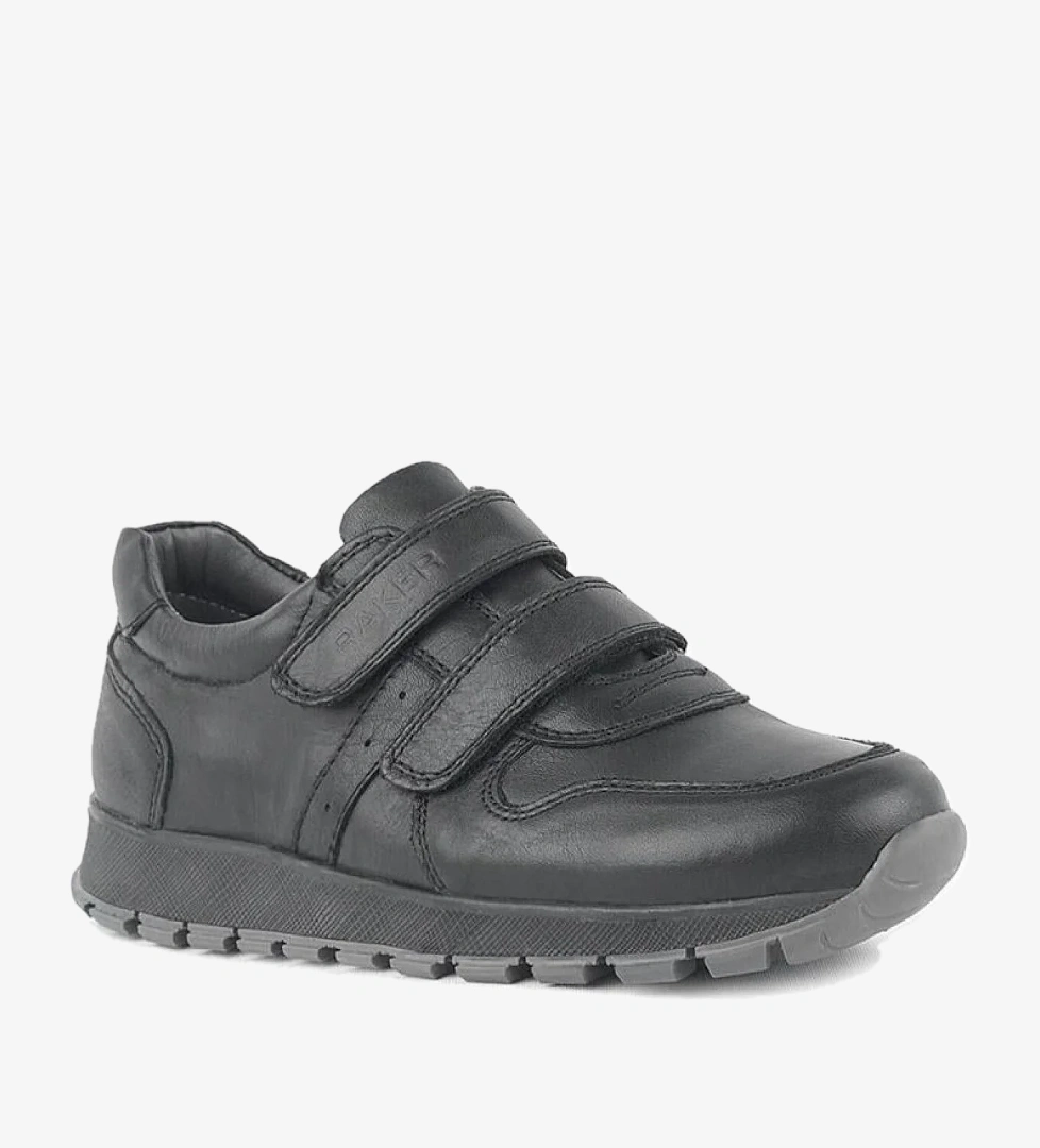 Rakerplus Hakiki Deri Siyah Cırtlı Spor Çocuk Ayakkabı Sneaker model görseli