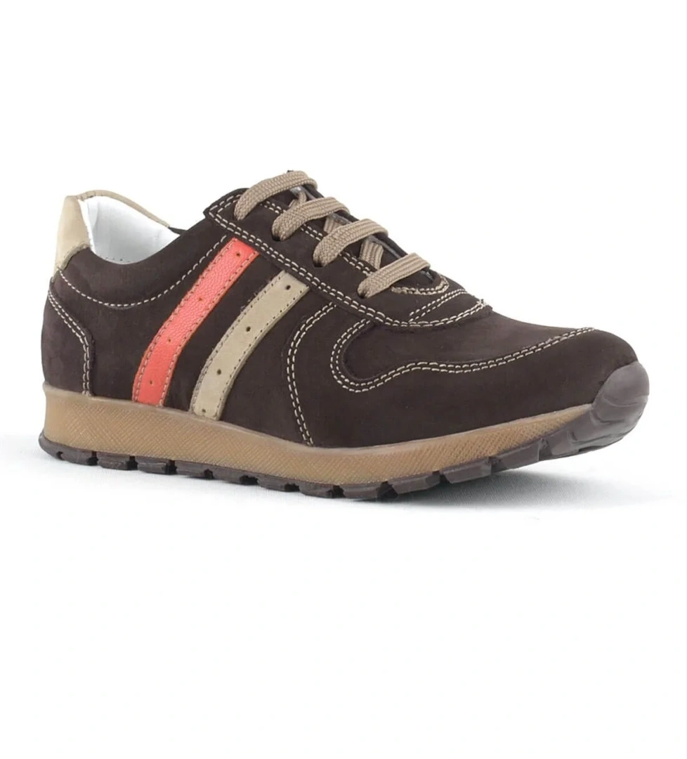 Hakiki Deri Kahverengi Erkek Çocuk Spor Ayakkabı - Görsel 1