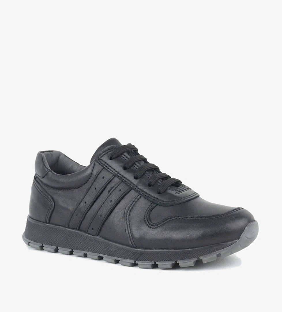 Rakerplus Hakiki Deri Siyah Fermuarlı Erkek Çocuk Spor Okul Ayakkabı model görseli