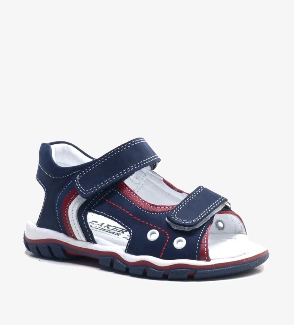 Rakerplus Hakiki Deri Lacivert Cırtlı Erkek Çocuk Sandalet model görseli