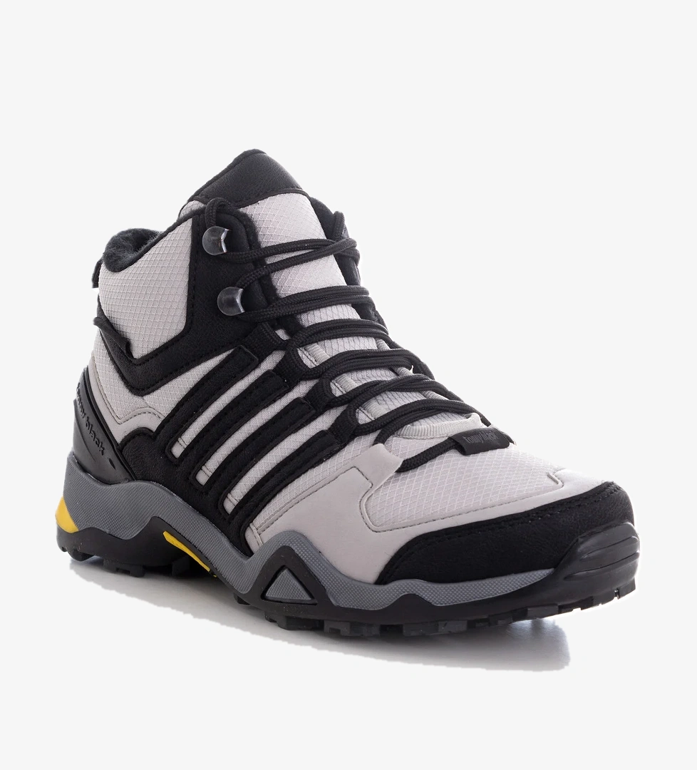 Unisex Gri Rahat Kalıp Yanı Şerit Detaylı Bağcıklı Trekking Bot