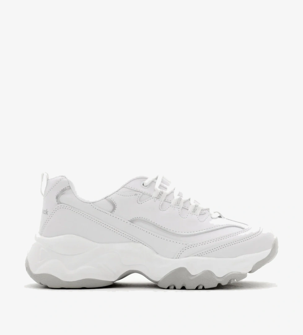 Kadın Beyaz Rahat Kalıp Yüksek Taban Bağcıklı Spor Ayakkabı