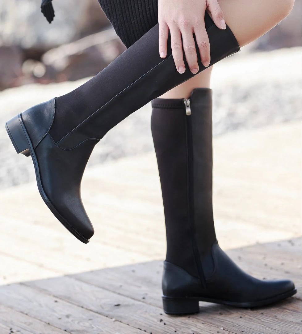 D3025 Kadın Günlük Çizme_Siyah - Görsel 1