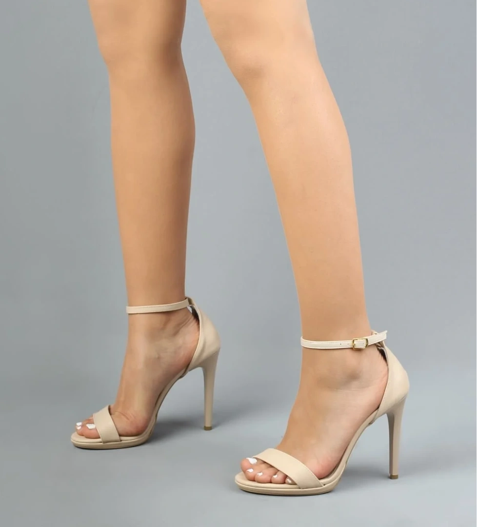 Ten Mat Deri Platform Topuklu Bayan Ayakkabı Nude Pirlx - Görsel 1