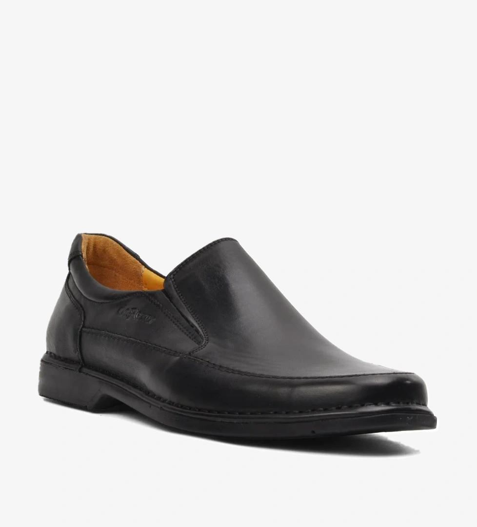 Dr. Flexer 061603 Siyah Hakiki Deri Erkek Slip On Ayakkabı - Görsel 1