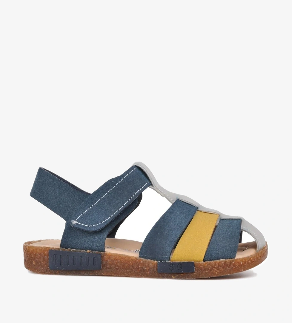 Şiringenç 210111 Lacivert-Kot-Beyaz Comfort Erkek Çocuk Sandalet - Görsel 1