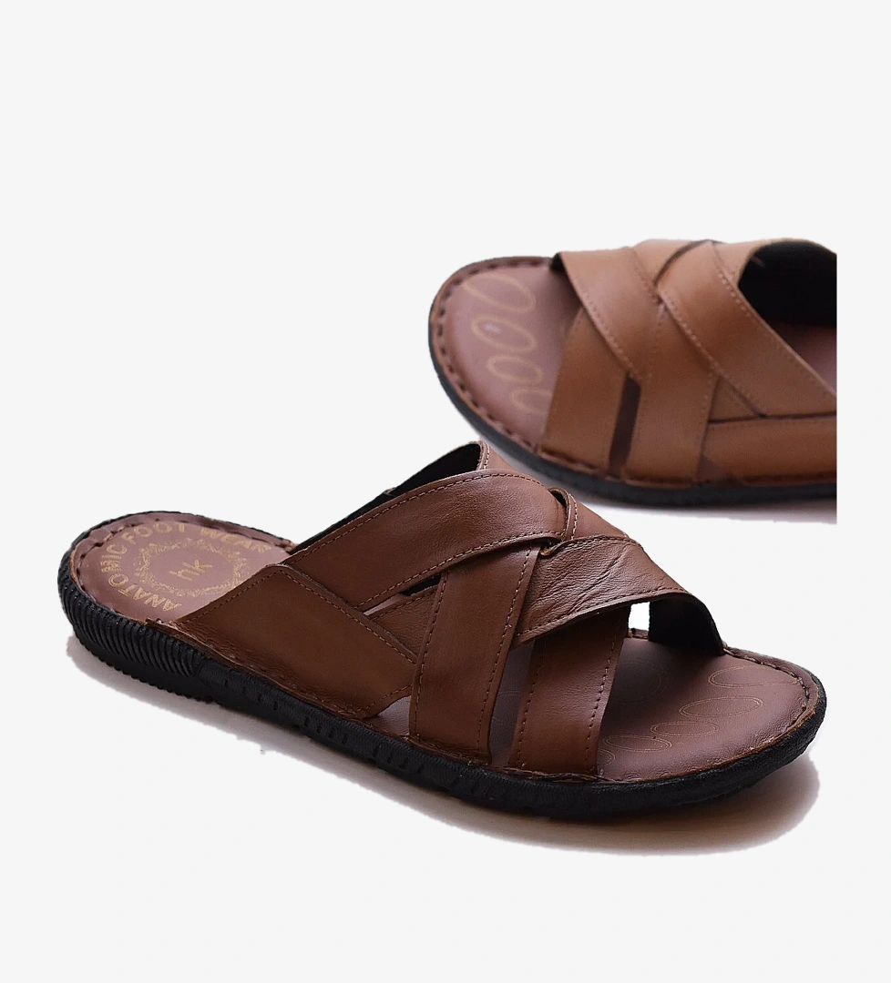 Ayakkabı Burada Ayakkabiburada 034 Günlük Hakiki Deri Erkek Terlik model görseli