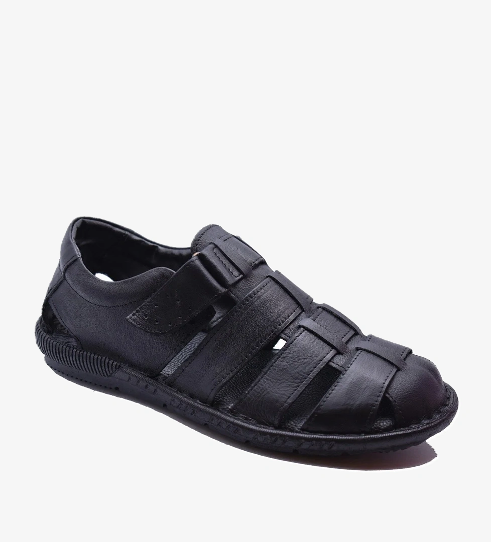 Ayakkabiburada 033 Günlük Hakiki Deri Erkek Sandalet Ayakkabı - Görsel 1