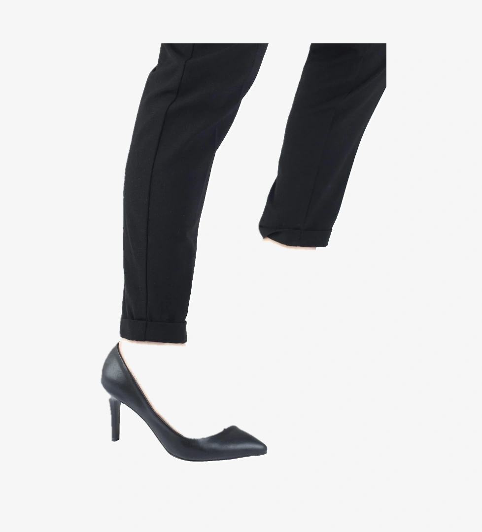 Modabuymuş Siyah Yanı Açık Şeffaf Stiletto Topuklu Kadın Ayakkabı - Lotus model görseli