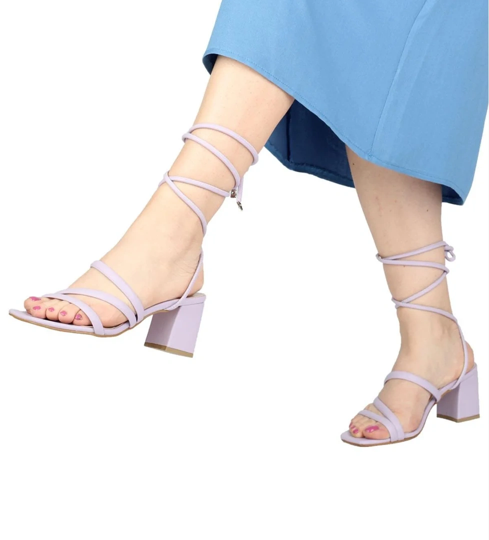 Lila Günlük Topuklu Sandalet Ayakkabı - FASCINATION