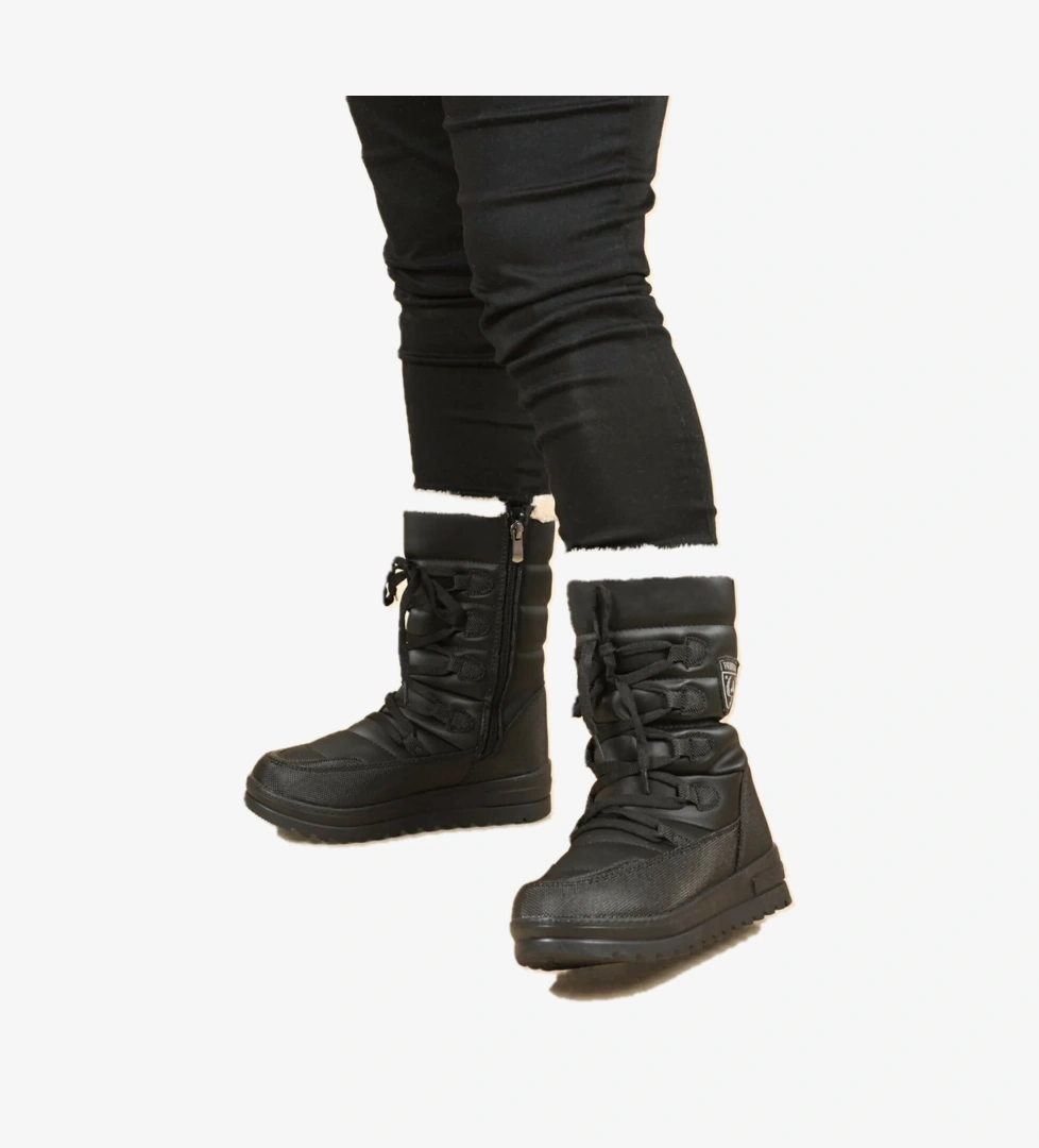 Twingo 995 Kışlık İçi Kürklü Termal Siyah Kız Çocuk Kar Botu - Görsel 1