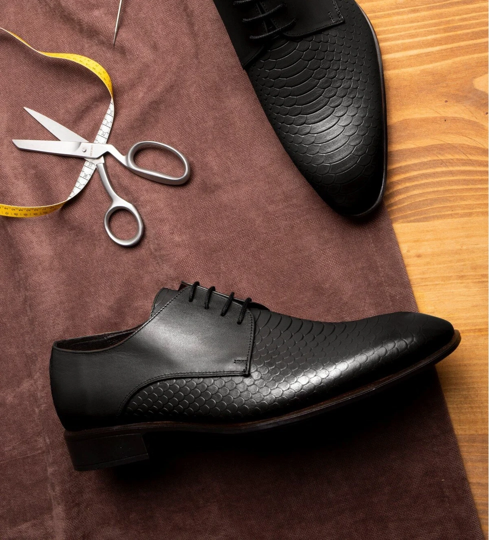 Croco Hakiki Deri Erkek Klasik Ayakkabı, Derby Klasik Ayakkabı, Bağcıklı Klasik Ayakkabı - Görsel 1