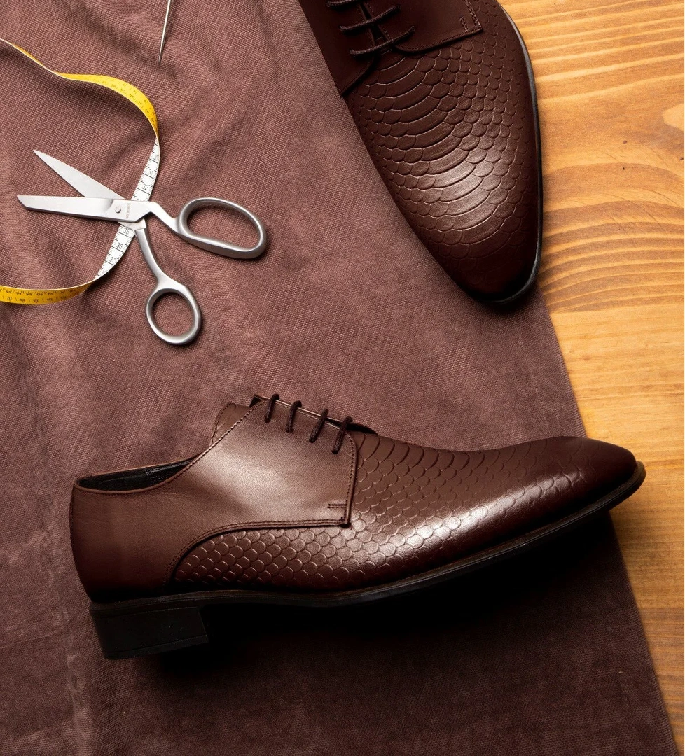 Croco Hakiki Deri Erkek Klasik Ayakkabı, Derby Klasik Ayakkabı, Bağcıklı Klasik Ayakkabı