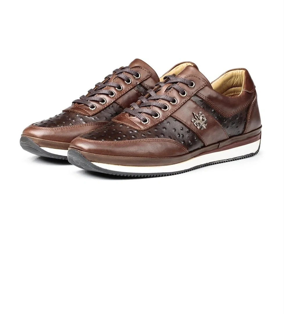 Ostrich Plane Hakiki Deri Erkek Günlük Ayakkabı, Casual Ayakkabı, %100 Deri Ayakkabı