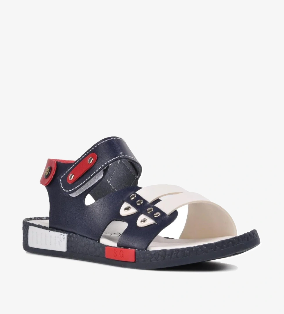 Şiringenç 210107 Lacivert-Beyaz-Kırmızı Comfort Erkek Çocuk Sandalet