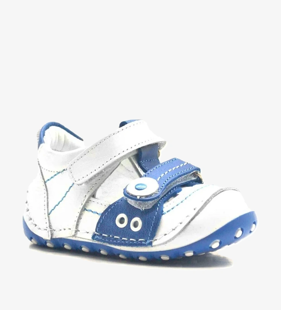 Nino Hakiki Deri Mavi Cırtlı Yazlık İlk Adım Ayakkabı model görseli