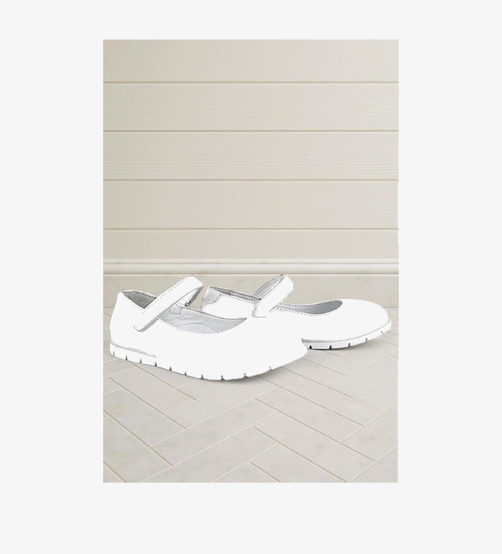 Rakerplus Hakiki Deri Beyaz Kız Çocuk Babet model görseli