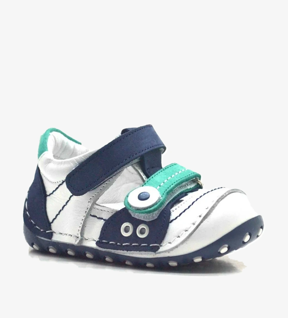 Nino Hakiki Deri Lacivert Cırtlı Yazlık İlk Adım Ayakkabı model görseli