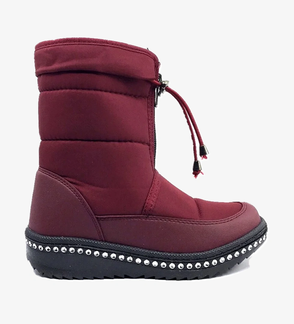 Le Petit Bordo Taşlı İçi Kürklü Kız Çocuk Kar Botu - Görsel 1