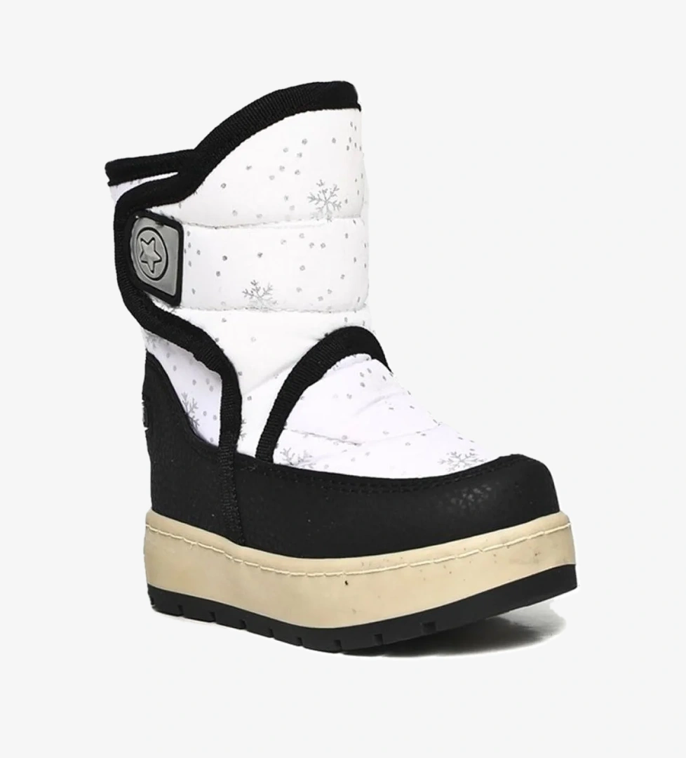 Le Petit Beyaz Kar Desenli İçi Kürklü Kız Çocuk Kar Botu - Görsel 1