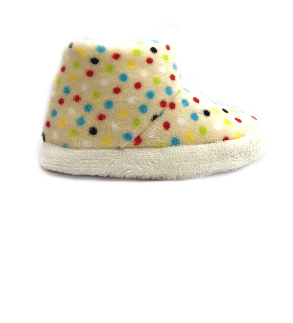 EMY Krem Puantieli Kız Çocuk Ev İçi Panduf Bot - Görsel 1