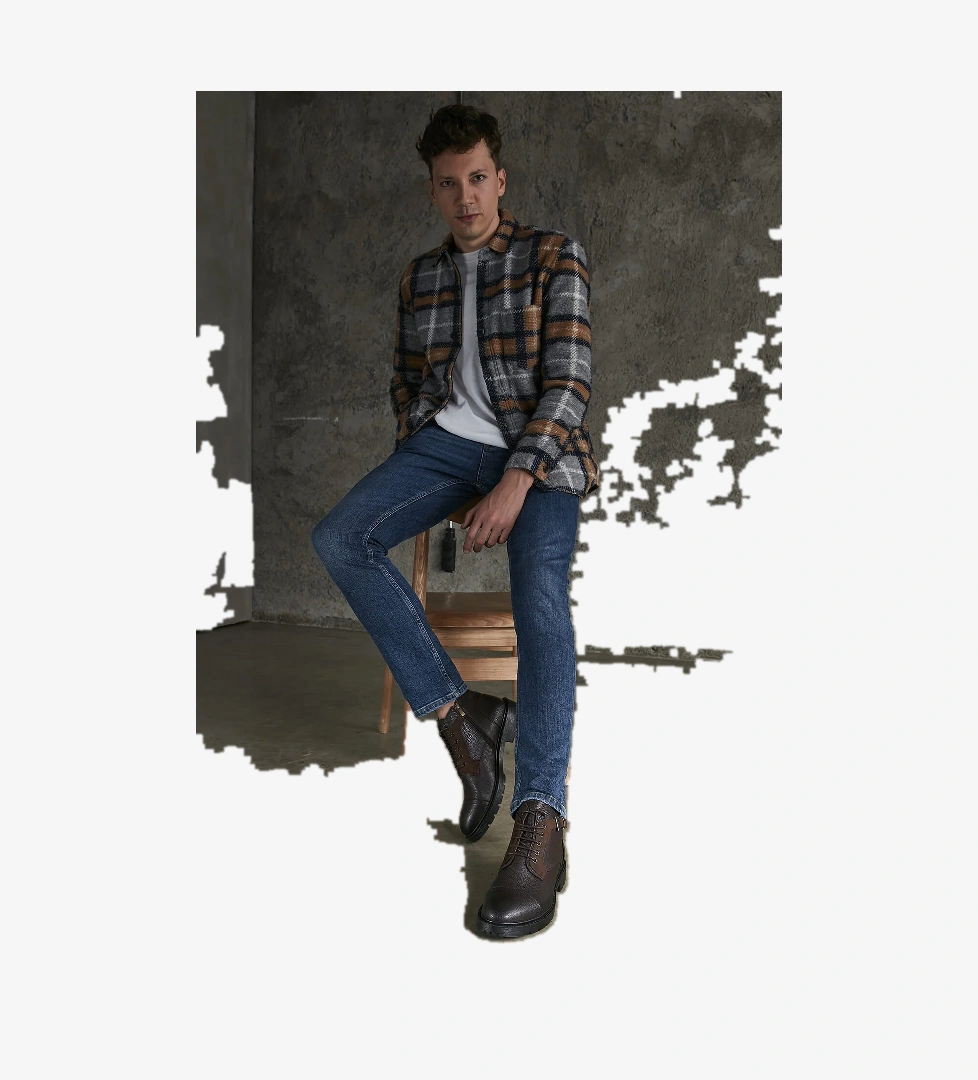 Ziya Erkek Hakiki Deri Bot 143447z306 Kahve Siyah model görseli