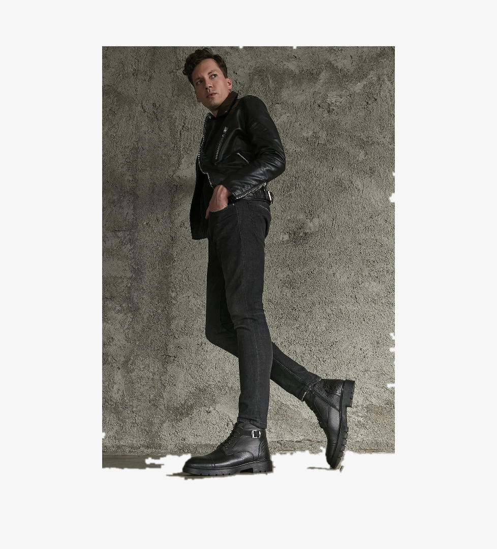 Erkek Hakiki Deri Bot 143447Z306 Siyah