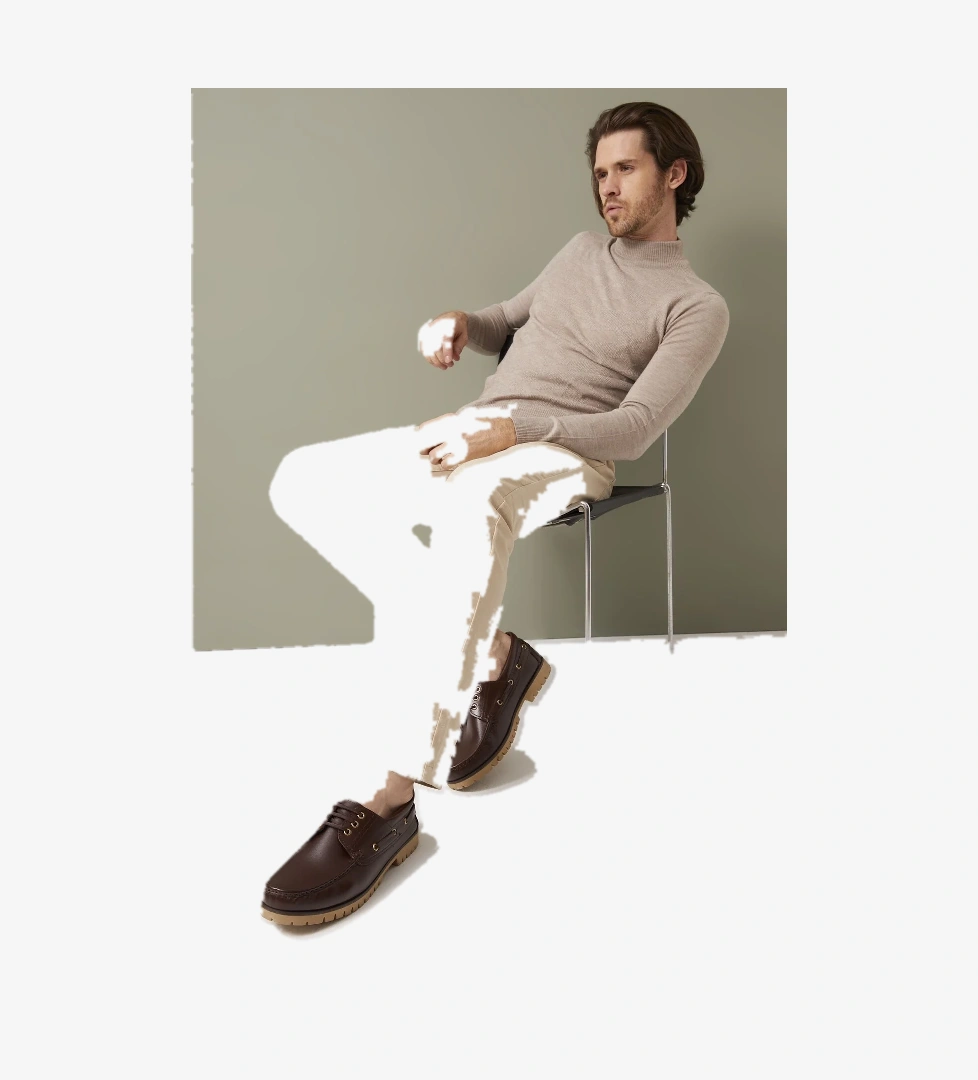 , Erkek Hakiki Deri Ayakkabı 113984 K03 KAHVE