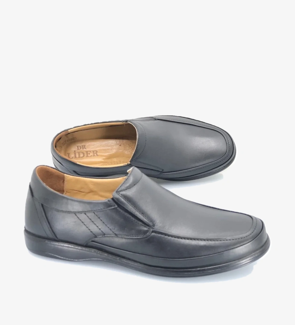 Lider 722 Lastikli Hakiki Deri Ortapedik Erkek Casual Ayakkabı