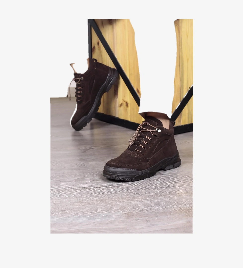 Army Hakiki Deri Kaydırmaz Taban Bağcıklı Süet Bot