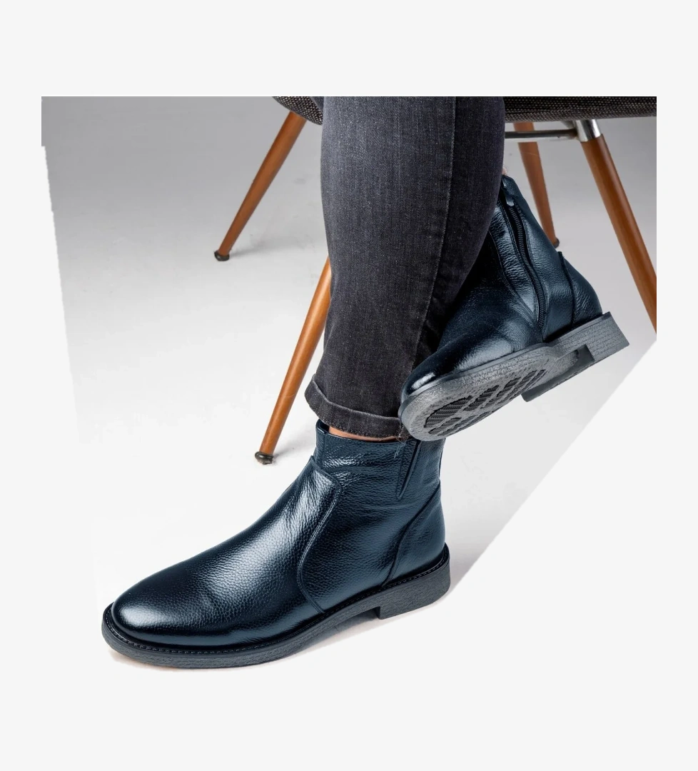 Bristol Hakiki Deri Kaydırmaz Taban Fermuarlı Chelsea Günlük Bot