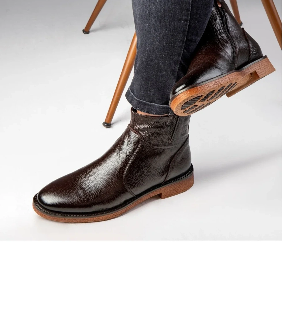 Ducavelli Bristol Hakiki Deri Kaydırmaz Taban Fermuarlı Chelsea Günlük Bot