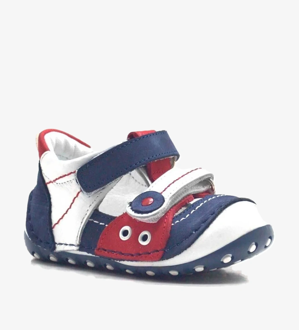 Nino Hakiki Deri Lacivert Cırtlı Yazlık İlk Adım Ayakkabı model görseli