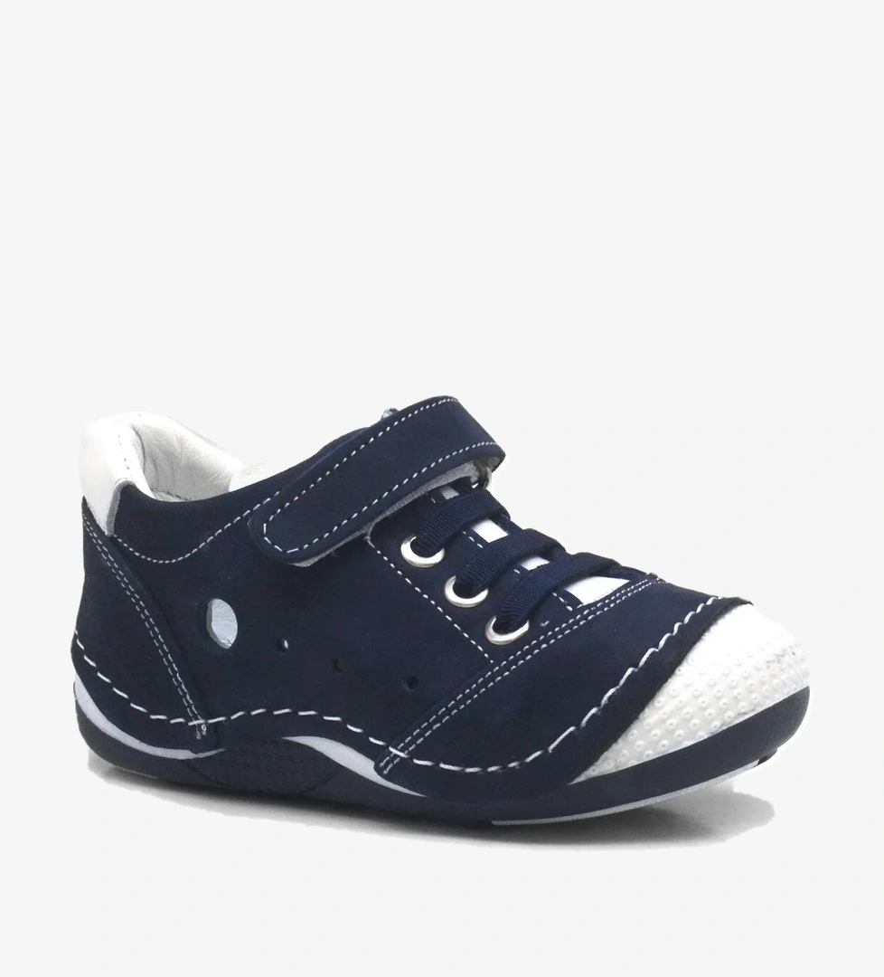 Şeker Bebe Lacivert Hakiki Deri Cırtlı Yazlık Erkek Bebek Spor Ayakkabı model görseli