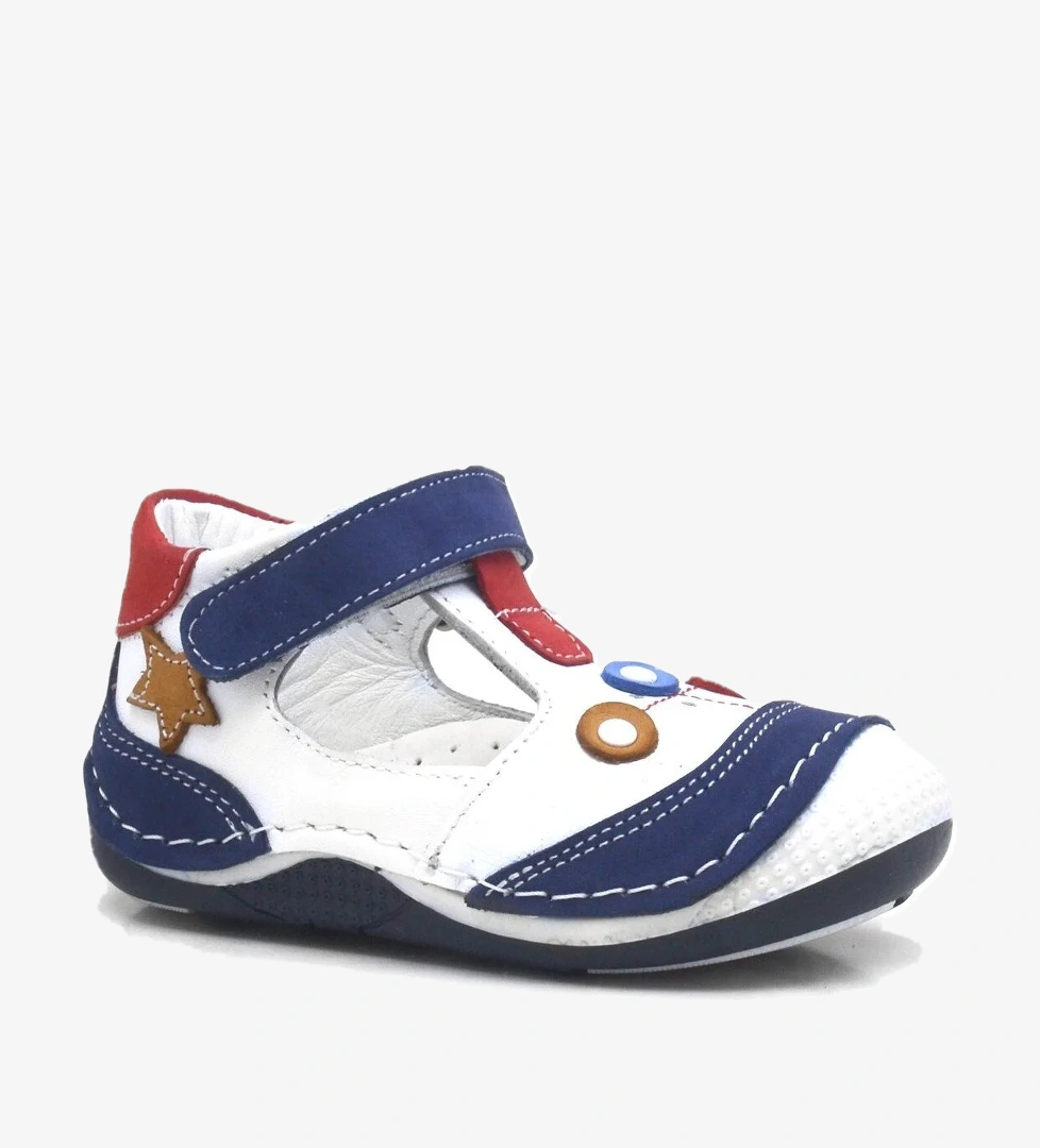 Şeker Bebe Lacivert Hakiki Deri Cırtlı Erkek Bebek Ayakkabı Patik model görseli