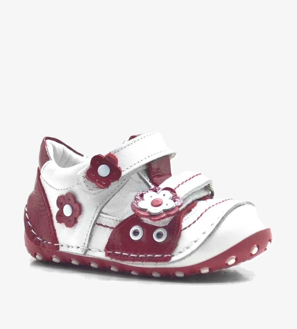 Nino Hakiki Deri Kırmızı Cırtlı Yazlık İlk Adım Ayakkabı model görseli