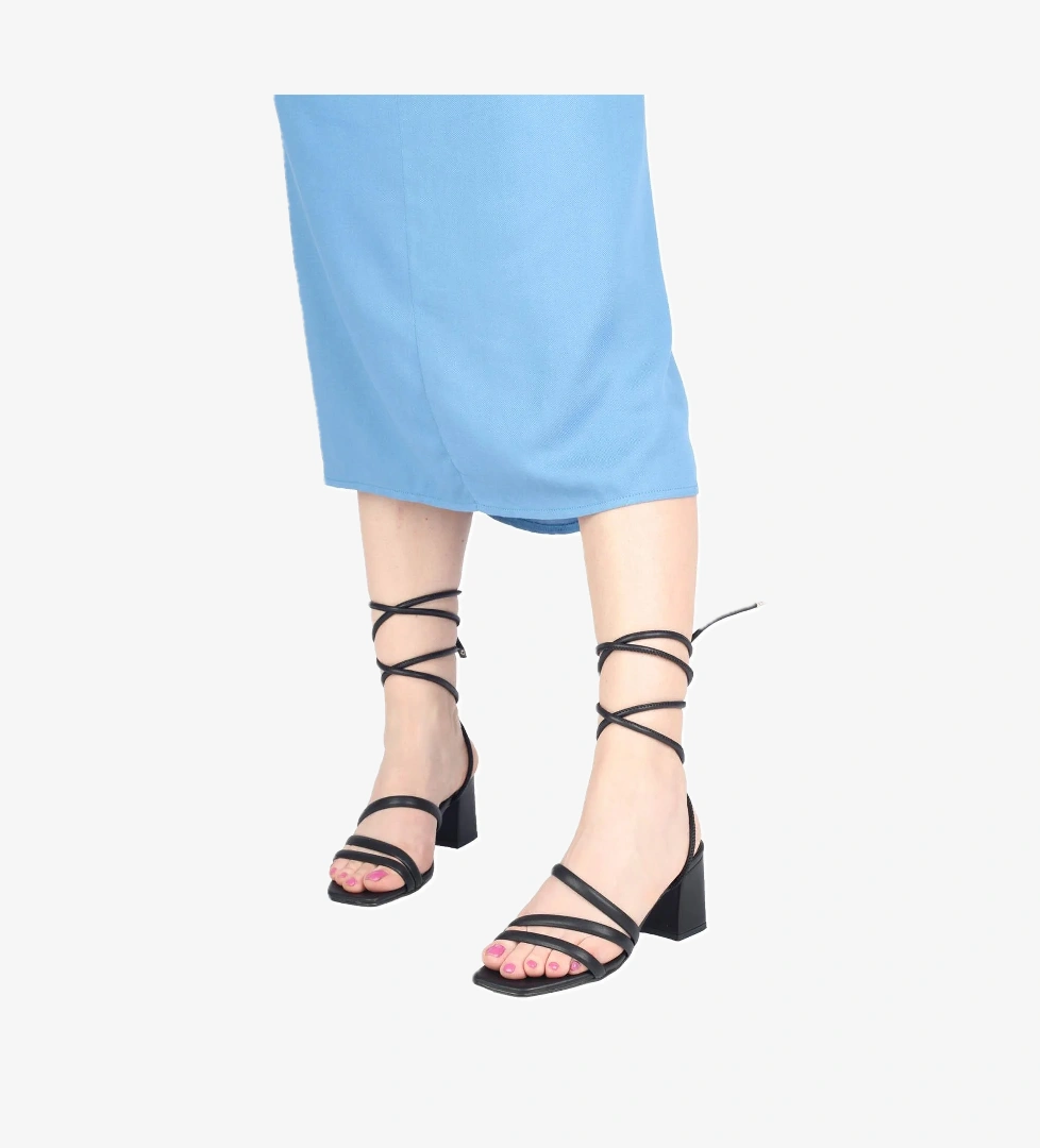 Siyah Günlük Topuklu Sandalet Ayakkabı - FASCINATION - Görsel 1