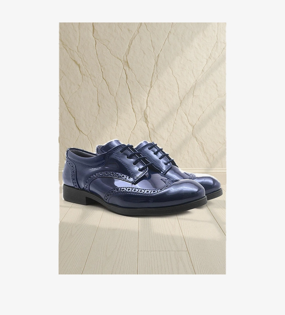 Rakerplus Titan Lacivert Rugan Bağcıklı Klasik Erkek Çocuk Ayakkabı model görseli