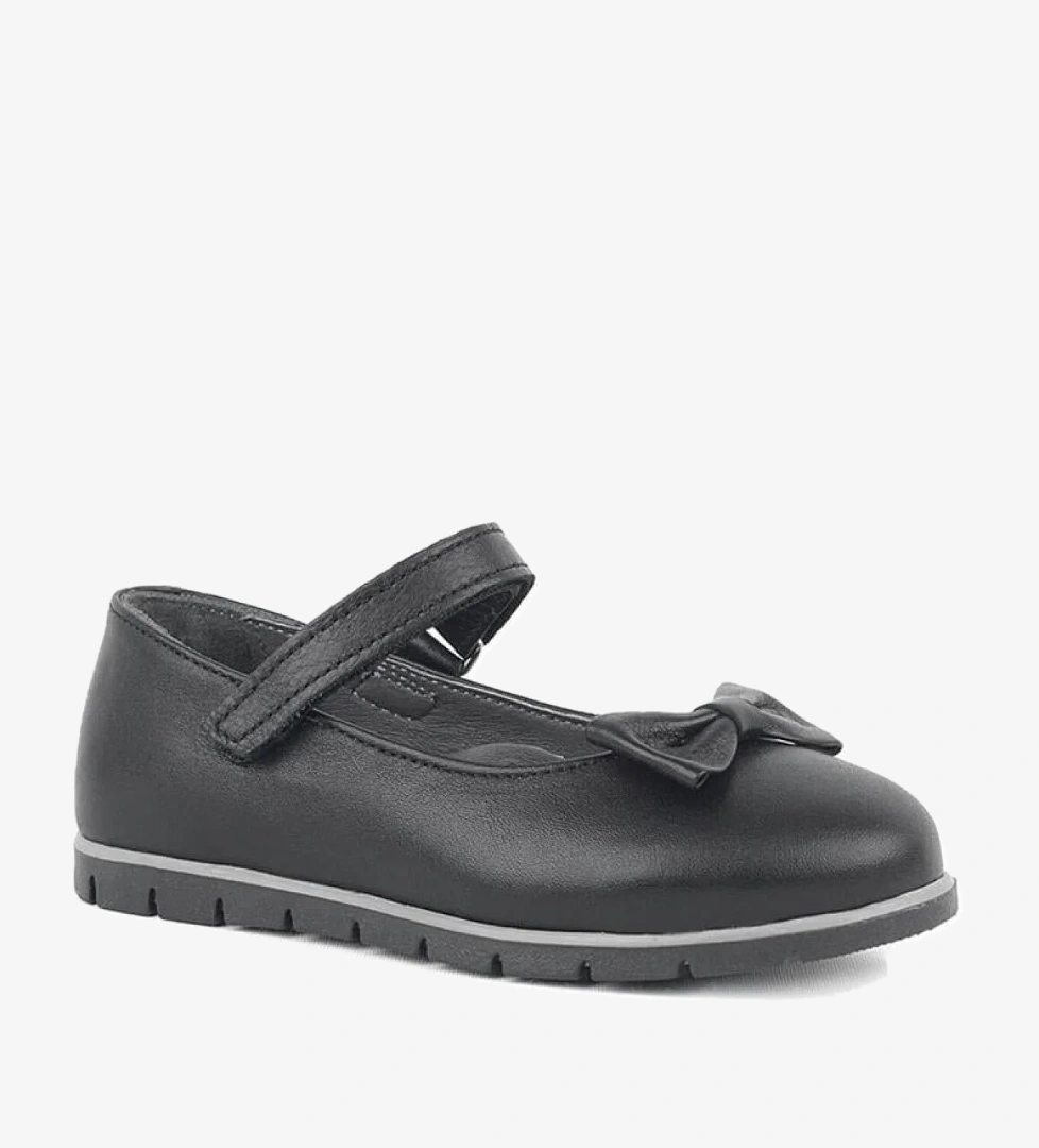 Rakerplus Hakiki Deri Siyah Kız Çocuk Babet model görseli