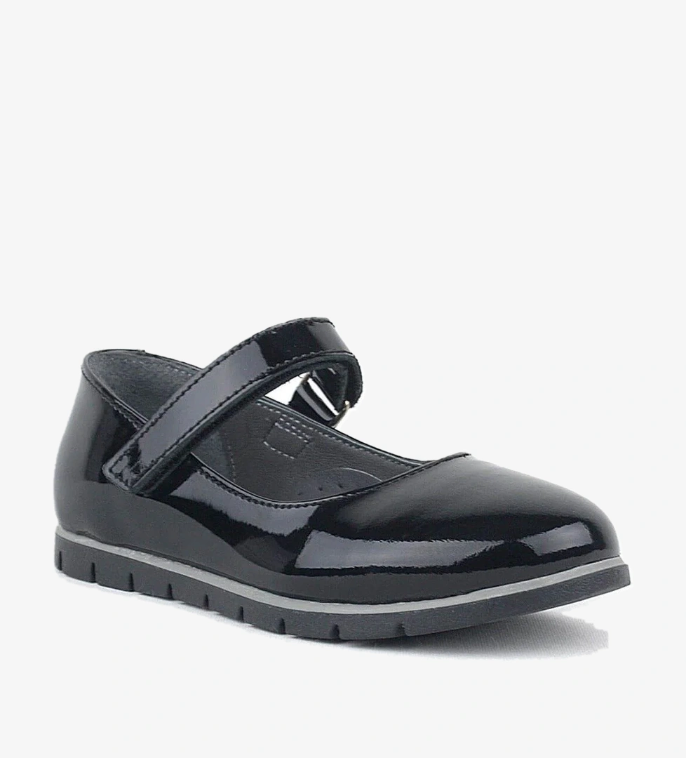 Rakerplus Hakiki Deri Siyah Rugan Kız Çocuk Babet model görseli