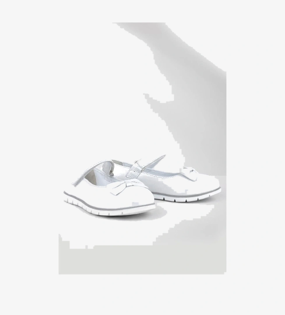 Rakerplus Hakiki Deri Gümüş Cırtlı Kız Çocuk Babet model görseli