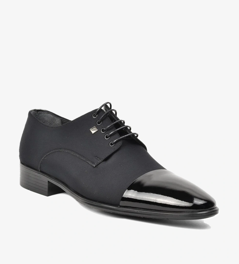 2588 Saten-Siyah Rugan Hakiki Deri Erkek Klasik Ayakkabı - Görsel 1