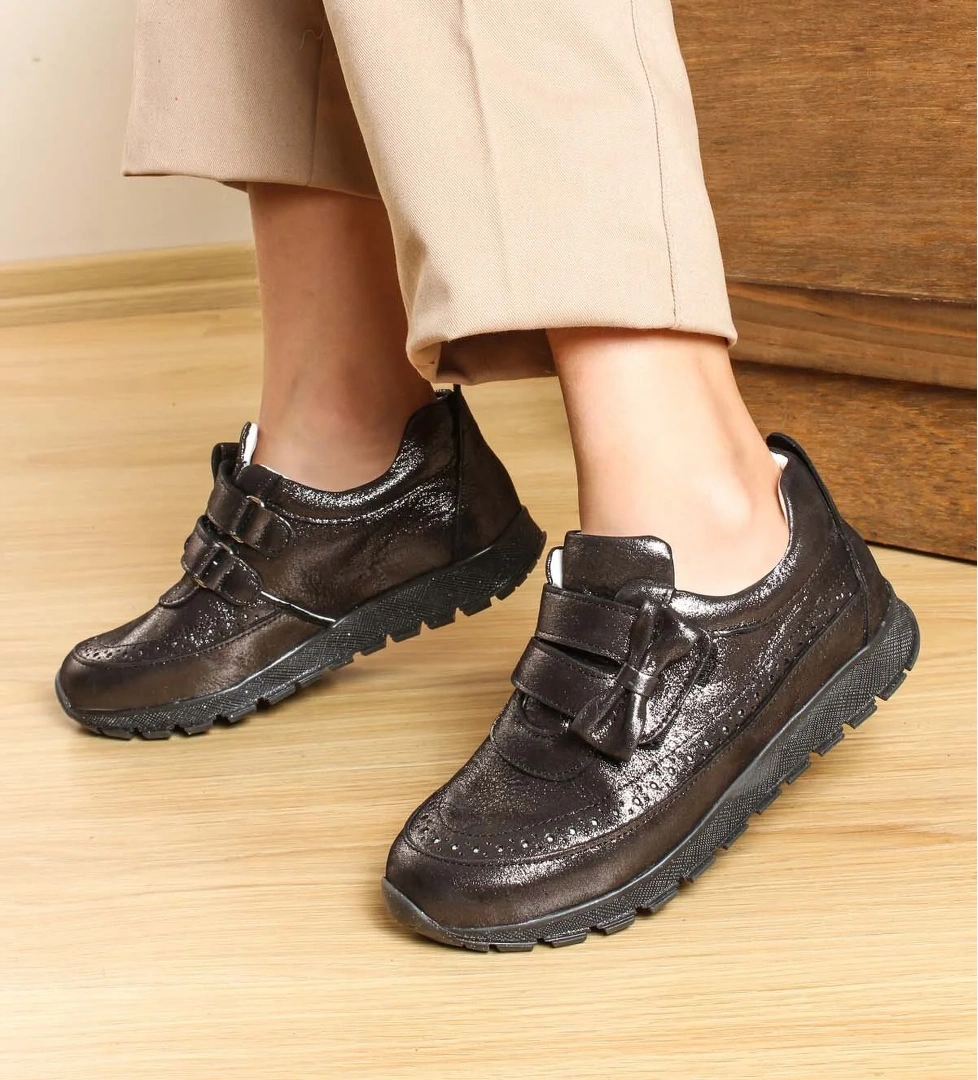 Hakiki Deri Kız Çocuk Sneaker Ayakkabı 837FA03