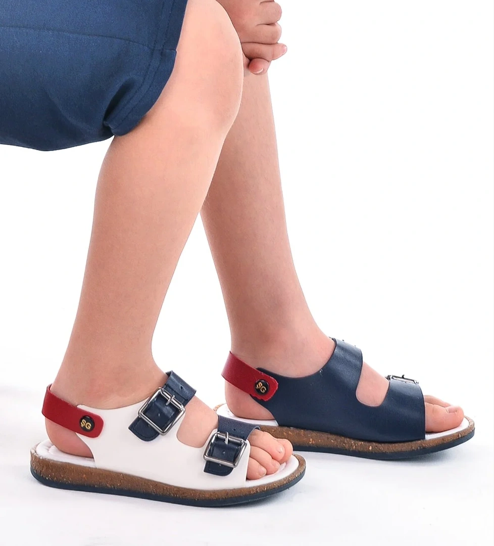Kiko Kids Erkek Çocuk Sandalet Şb 2330-39 Beyaz Lacivert model görseli