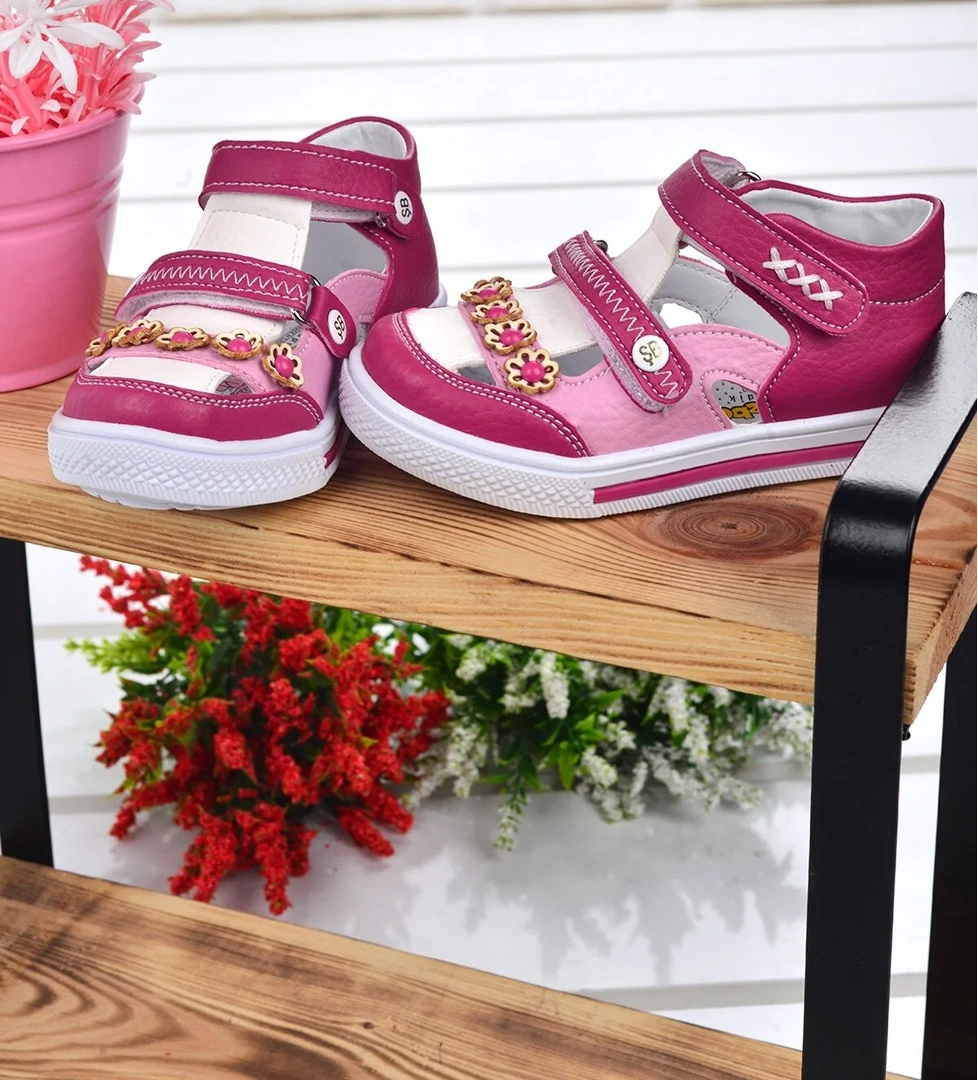 Kiko Kids Günlük Kız Çocuk Bebe Ayakkabı Şb 2223-28 Fuşya - Beyaz model görseli