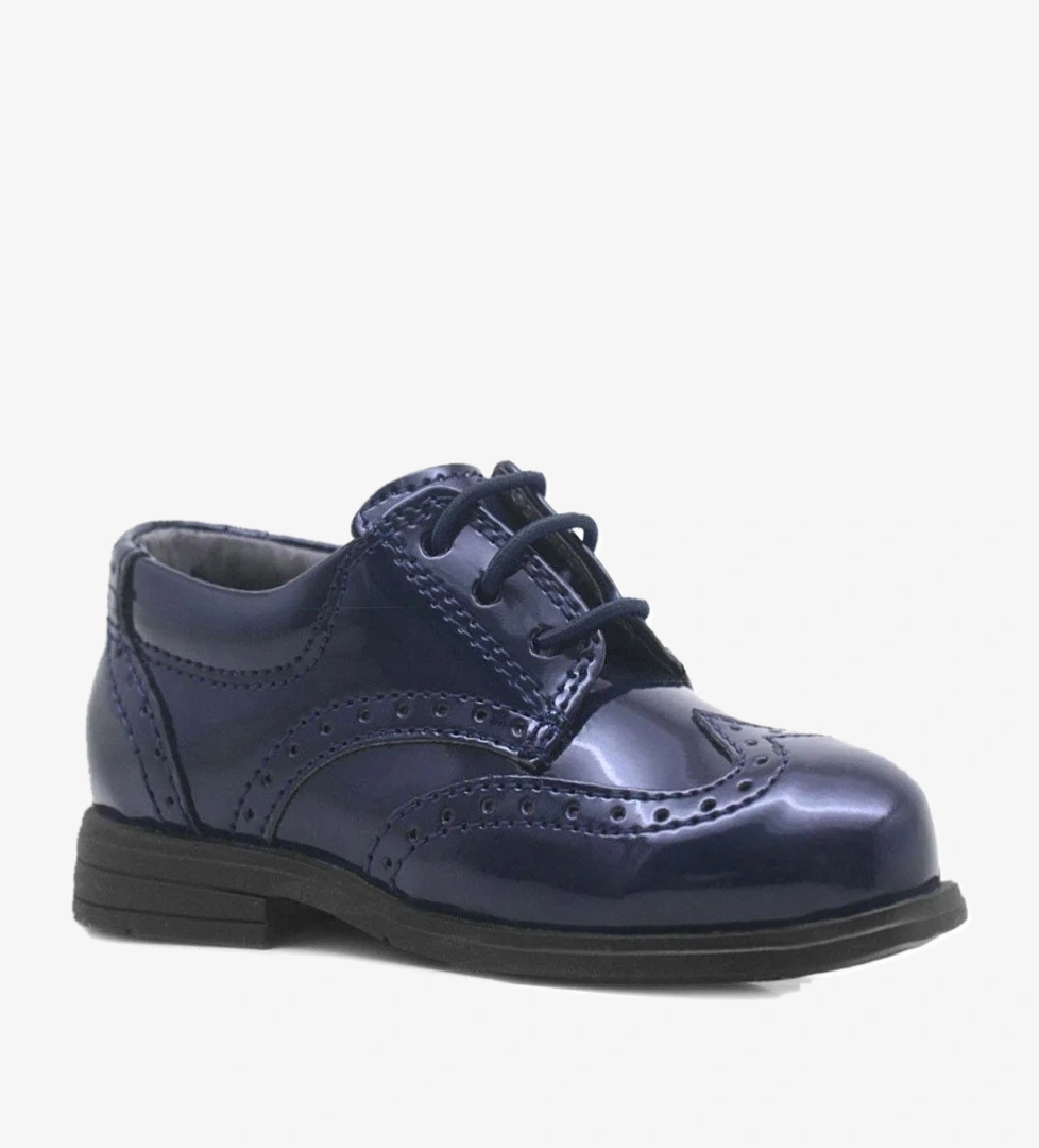 Rakerplus Titan Lacivert Rugan Bağcıklı Klasik Erkek Bebek Ayakkabı model görseli