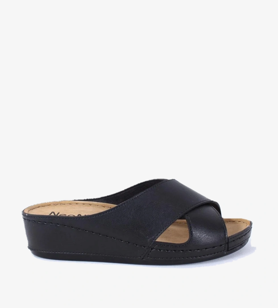 DZA37-1802 Siyah Günlük Ortopedik Kadın Terlik - Görsel 1