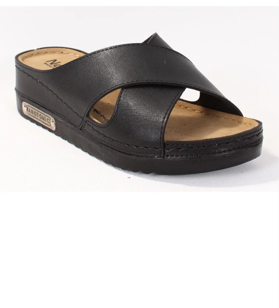 DZA37-3029 Siyah Günlük Ortopedik Kadın Terlik