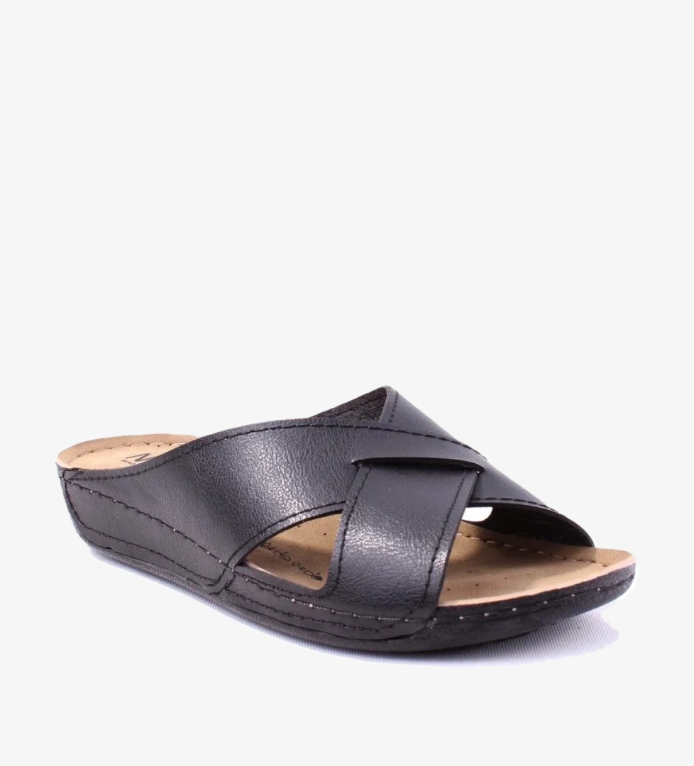 DZA37-514 Siyah Günlük Ortopedik Kadın Terlik - Görsel 1