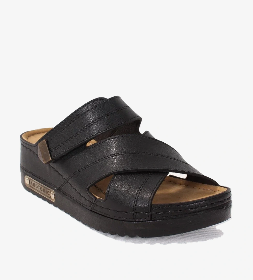 DZA37-3005 Siyahı Günlük Ortopedik Kadın Terlik - Görsel 1